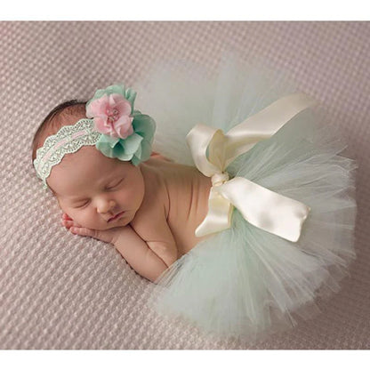 Newborn Baby Tutu Skirt Costume With Headband