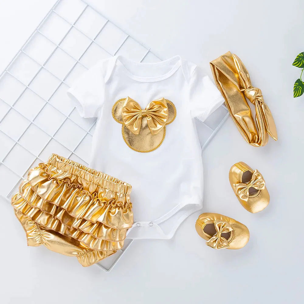 Golden Ruffle Clothing Sets 0-24M
