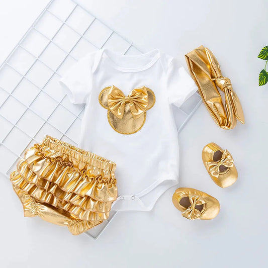Golden Ruffle Clothing Sets 0-24M