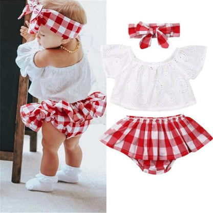 Baby Girls Plaid Clothes Sets