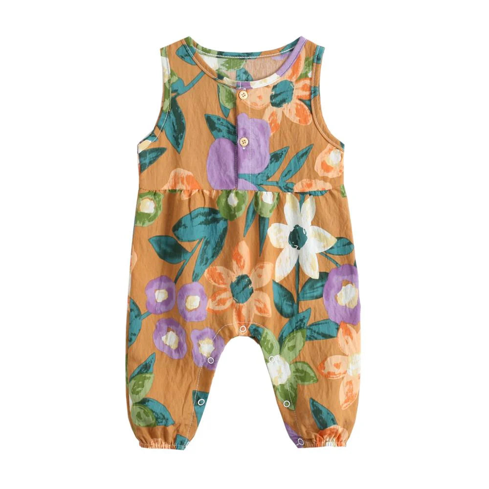 Baby Girls Sleeveless Jumpsuits