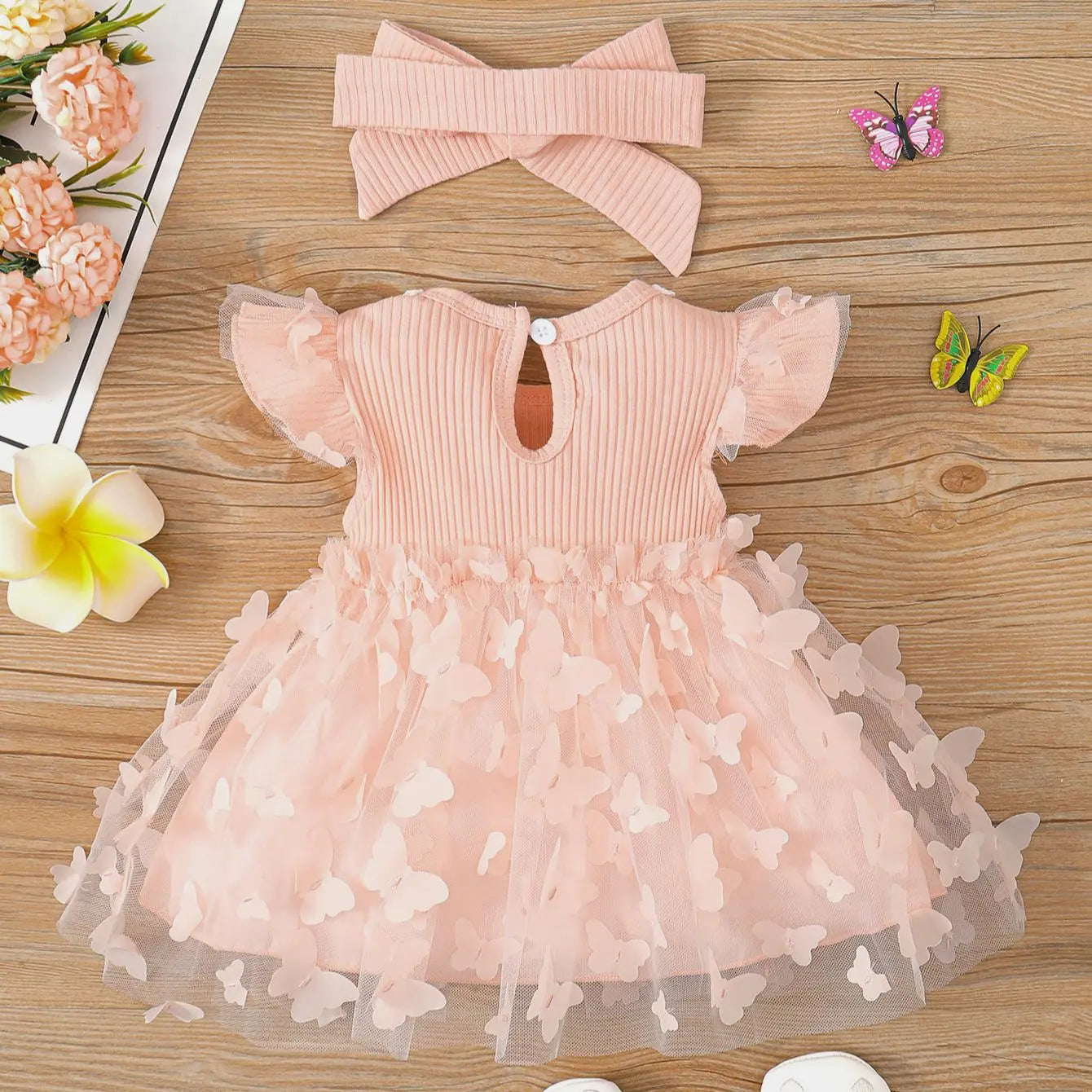 Baby Girls Butterfly Dress + Headband
