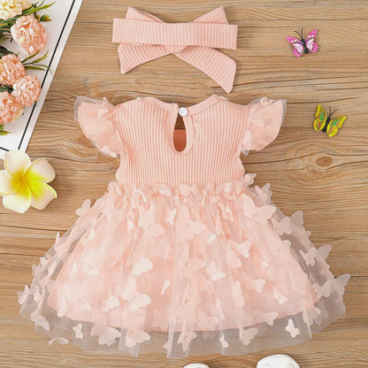 Baby Girls Butterfly Dress + Headband
