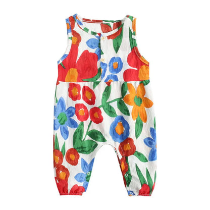 Baby Girls Sleeveless Jumpsuits