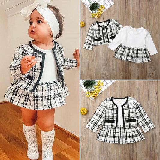 Elegant Plaid Clothing Set