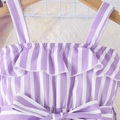 Baby Girls Purple Stripes Jumpsuit