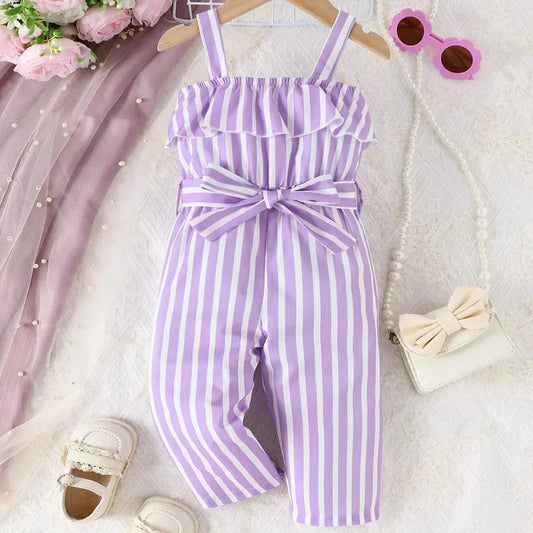 Baby Girls Purple Stripes Jumpsuit