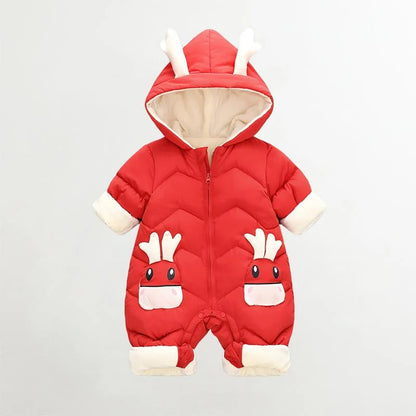 Cute Soft & Warm Hooded Newborn Snowsuit Jumpsuit