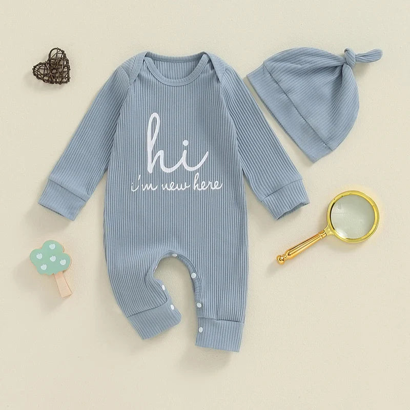 Newborn Baby Boys New Here Clothes Set