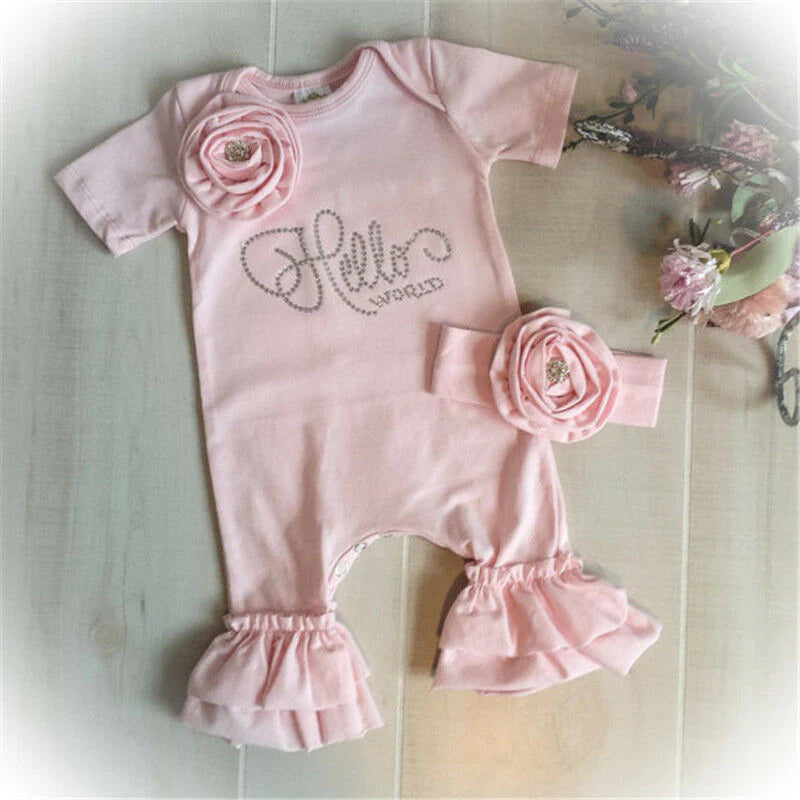 Newborn Baby Girl Flower Clothes Set