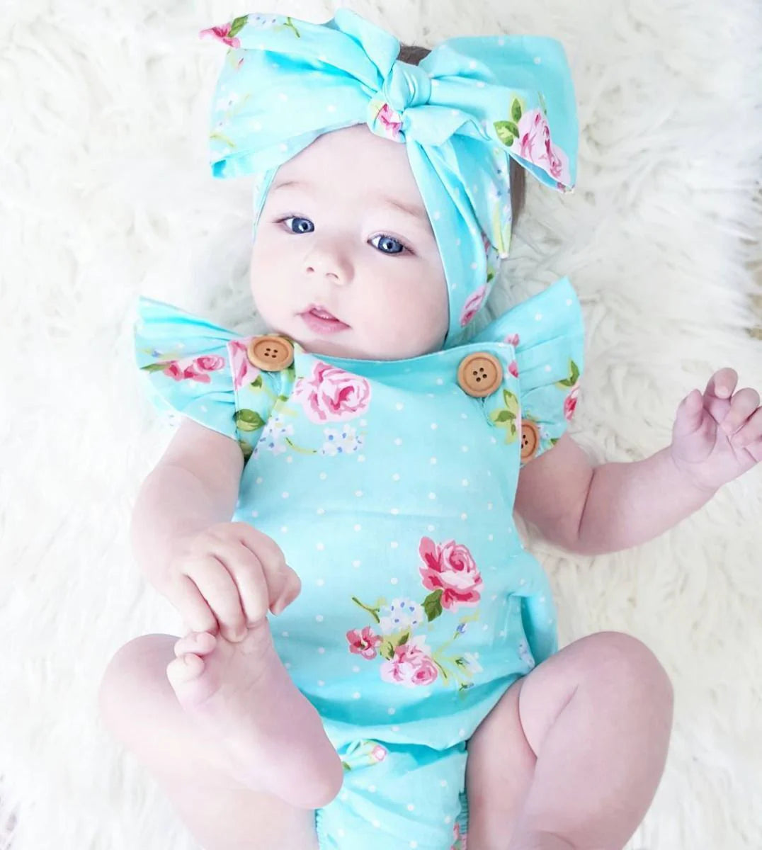 Baby Girl Flower Rompers 0-18 M