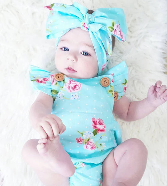 Baby Girl Flower Rompers 0-18 M