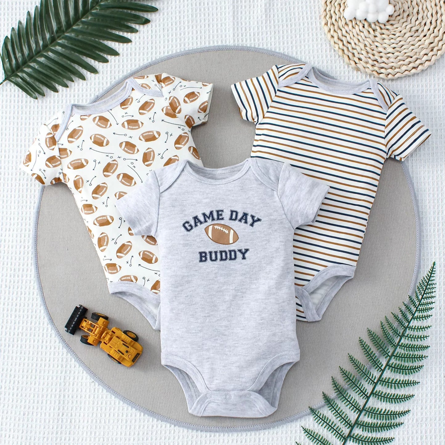 3PCS Baby Boys Bodysuit Sets