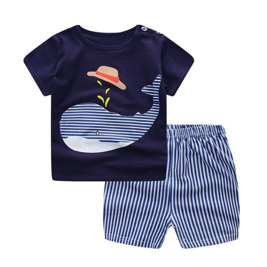 Baby Boys Whale Clothing Suit (Shirt+Pants)