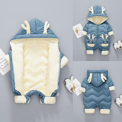Cute Soft & Warm Hooded Newborn Snowsuit Jumpsuit