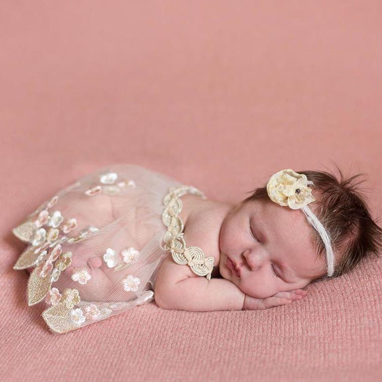 Newborn Photography Embroidery Lace Dress