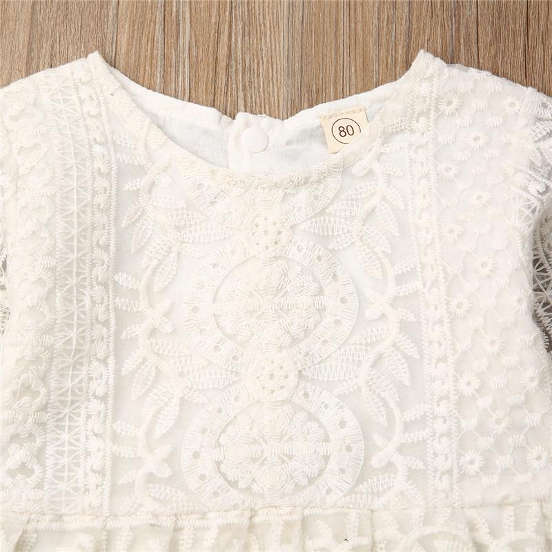 Baby Girl Long Sleeve Lace Rompers