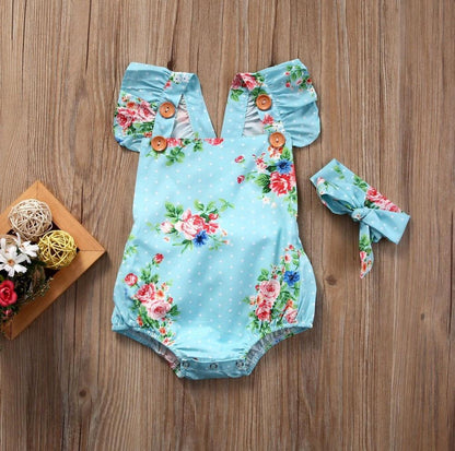 Baby Girl Flower Rompers 0-18 M
