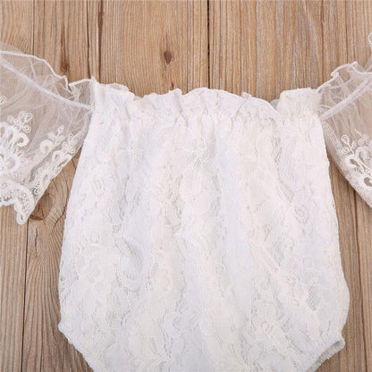 Off Shoulder Toddler Baby Girl Lace Romper