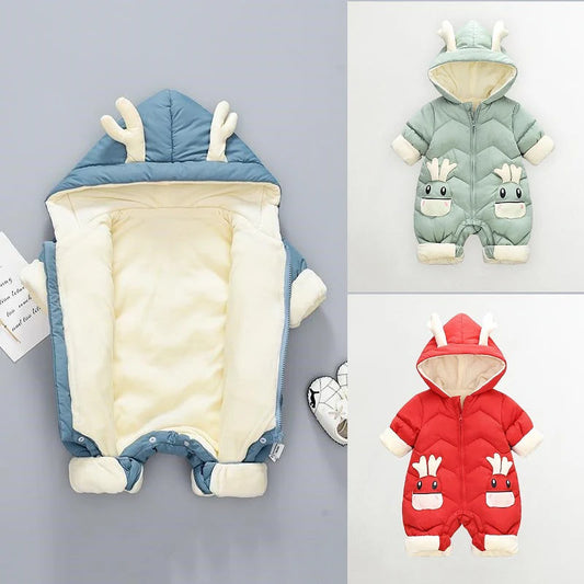 Cute Soft & Warm Hooded Newborn Snowsuit Jumpsuit