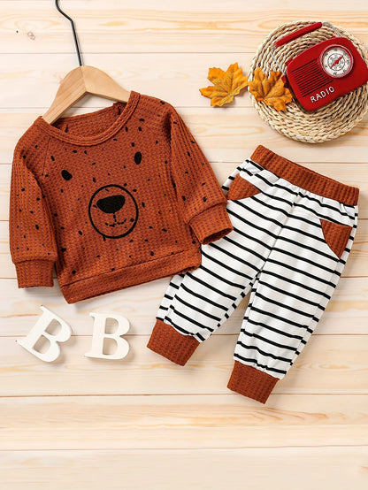 Cute Baby Boys Clothes Set (Green / Brown)