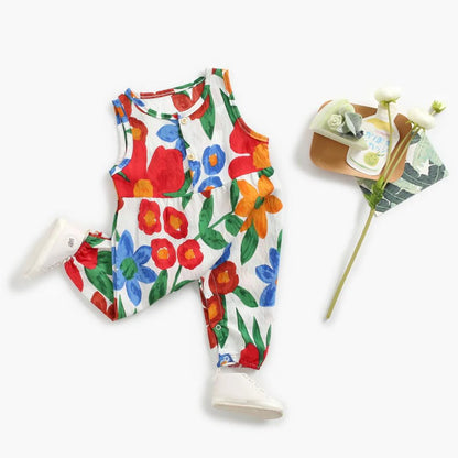 Baby Girls Sleeveless Jumpsuits