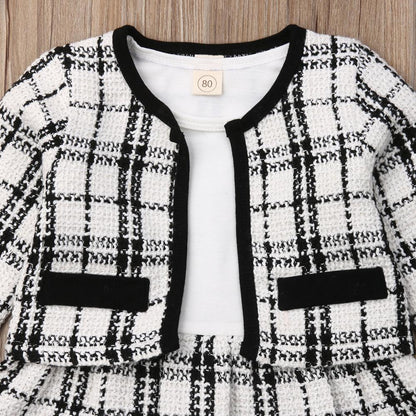 Elegant Plaid Clothing Set