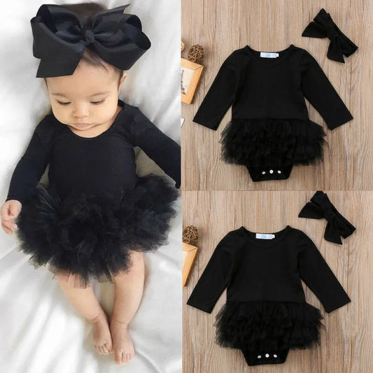 Baby Girls Romper Tutu + Headband