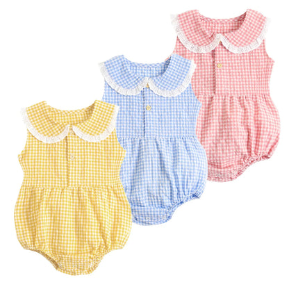 Cute Plaid Newborn Baby Toddler Bodysuits